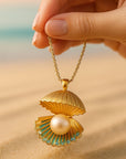 Pearl Shell Gold Necklace