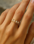 Adjustable Pearl Trail Braided Gold Ring