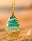 Ocean Print Drop Necklace
