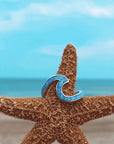 Sea Wave Ring in Opal and Silver