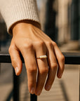 Small Pearl Trail Gold Ring -