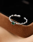 Emerald Chain Ring