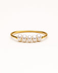 Small Pearl Trail Gold Ring -