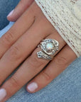 White Opal Spoon Adjustable Ring
