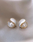 Luxury White Opal Earrings with Pearls in Gold