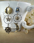 Sun-Moon Pendant Earrings