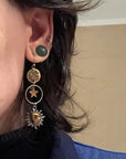 Sun-Moon Pendant Earrings