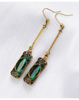 Green Lantern Pendant Earrings in Gold