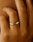 Open Pavé Arc Ring