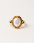 Rounded Baroque Pearl Gold Ring