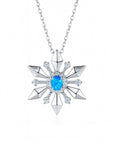 Snowflake Blue Crystal Necklace