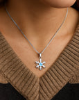 Blue Stone Snowflake Necklace