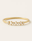 Zirconia & Pearl Trail Gold Ring