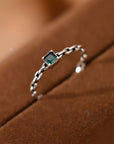 Emerald Chain Ring