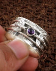 Bee Purple Gemstone Meditation Ring