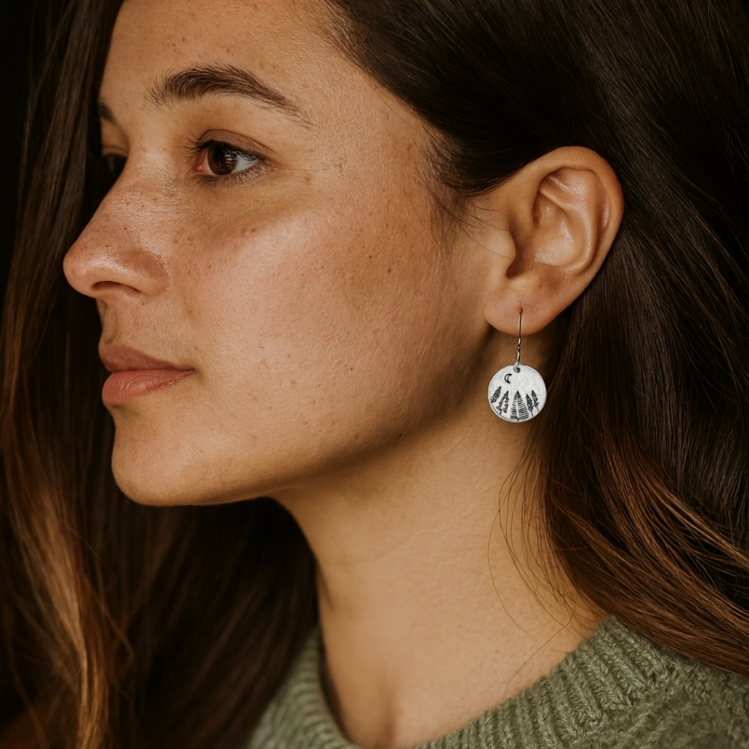 Forest Stamp Rounded Earrings