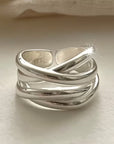 Boho Adjustable Silver Ring