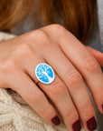 Tree of Life Blue Ring