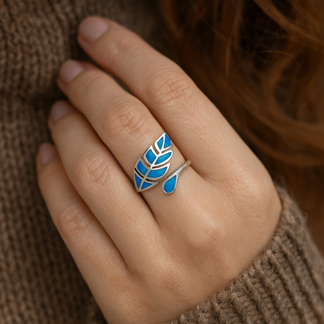 Fern Opal Adjustable Ring