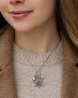 Snowflake Pearl Silver Necklace