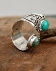 Adjustable Double Turquoise Surround Ring