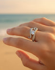 Silvered Zirconia Tentacles Ring