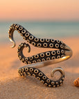 Tentacles Adjustable Silver Ring