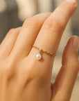 Pearl Chain Gold Ring