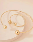 Minimalist Glow Collar & Cuff Bracelet Set | Gold