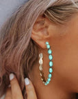 Vintage Turquoise Hoop Earrings