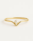 Singular Pearl Gold Ring