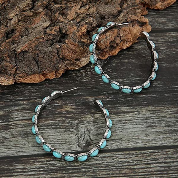 Vintage Turquoise Hoop Earrings