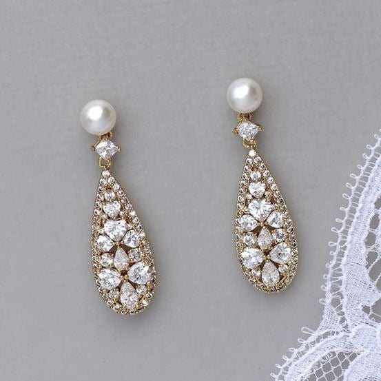 Vintage Bright &amp; Pearl Earrings