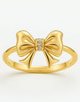 Golden Bow Crystal Ring