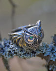 Owl Emerald Ring