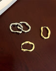 Vintage Irregular Gold and Silver Earrings