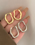 Vintage Irregular Gold and Silver Earrings