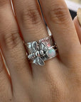 Bee Gemstone Meditation Spinner Ring