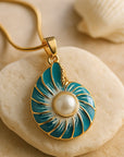 Pearl Blue Shell Necklace