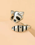 Adjustable Raccoon Ring in 925 Sterling Silver