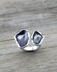 Double Crystal Silver Ring