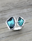 Double Crystal Silver Ring