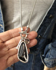 Crystal Stone Pendant in Silver