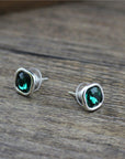 Small Crystal Earrings in Silver