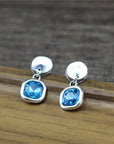 Cubic Crystal Silver Earrings