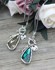 Crystal Stone Pendant in Silver