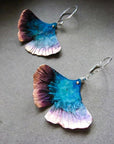 Blue butterfly boho earrings in sterling silver