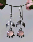Boho Quartz pendant earrings in silver
