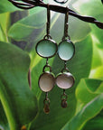 Silver Boho Bicolour Crystal Earrings