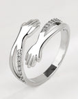 Adjustable Hug Ring with Zirconia in Gold and Silver